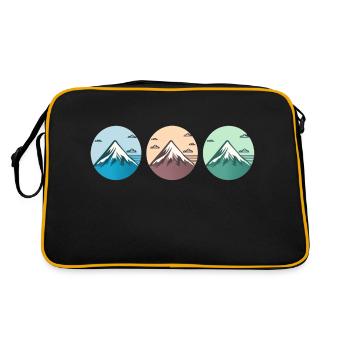 Mountain Landscape Geometric Art - Retro Bag - black/gold - Back