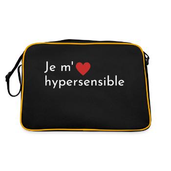 Je m' aime hypersensible / coeur idée cadeau - Sac Retro - noir/or - Dos