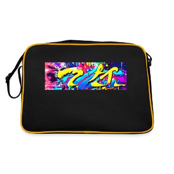 Graffiti Color Stain Streetart - Retro Bag - black/gold - Back