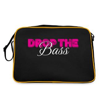Drop the Bass Musikliebhaber Statement - Retro Tasche - Schwarz/Gold - Hinten