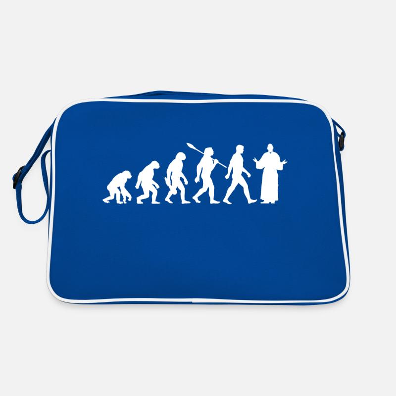 Evolution - Pfarrer - Kirche - Religion Retro Tasche