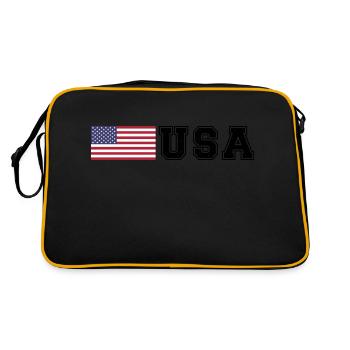 ÉQUIPE États-Unis Drapeau américain devant la police de caractères - Sac Retro - noir/or - Dos