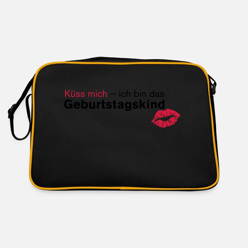 Küss mich - Geburtstagskind Retro Tasche