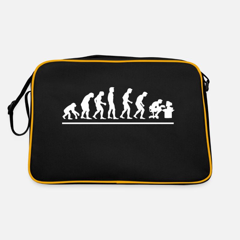 Évolution geek / humour geek - Sac Retro - noir/or
