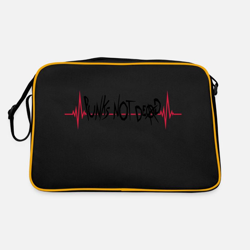 punks pas mort citation - Sac Retro - noir/or