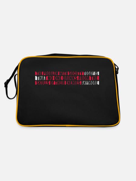 drinks from enemies skulls - Retro Bag - black/gold - Back