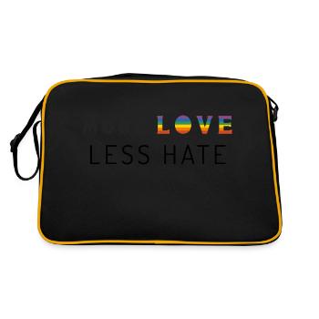 Pride Month, LGBT, love more, less hate - Retro Bag - black/gold - Back