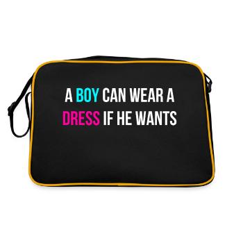 Gleichberechtigung Pride Englisch - Retro Tasche - Schwarz/Gold - Hinten
