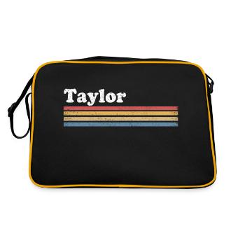 Taylor Name Personalized Birthday Christmas - Retro Bag - black/gold - Back