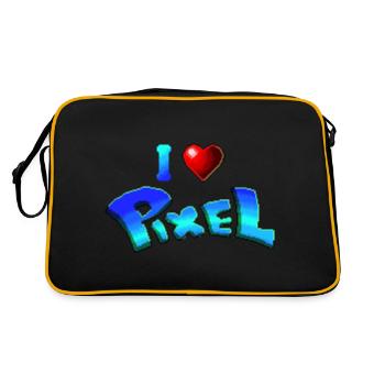 I love pixel - Retro Bag - black/gold - Back
