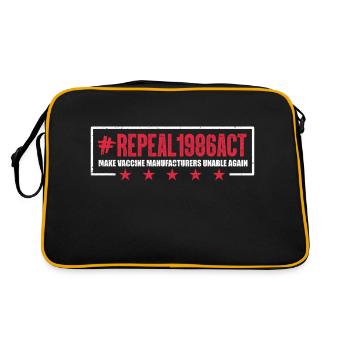 Repeal 1986 act Make vaccine manufacturers unable - Retro Tasche - Schwarz/Gold - Hinten