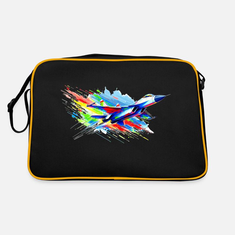 Kampfjet - Farbsplash Retro Tasche