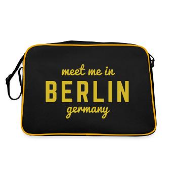 Berlin Allemagne Fan Flag Design T Shirt - Sac Retro - noir/or - Dos