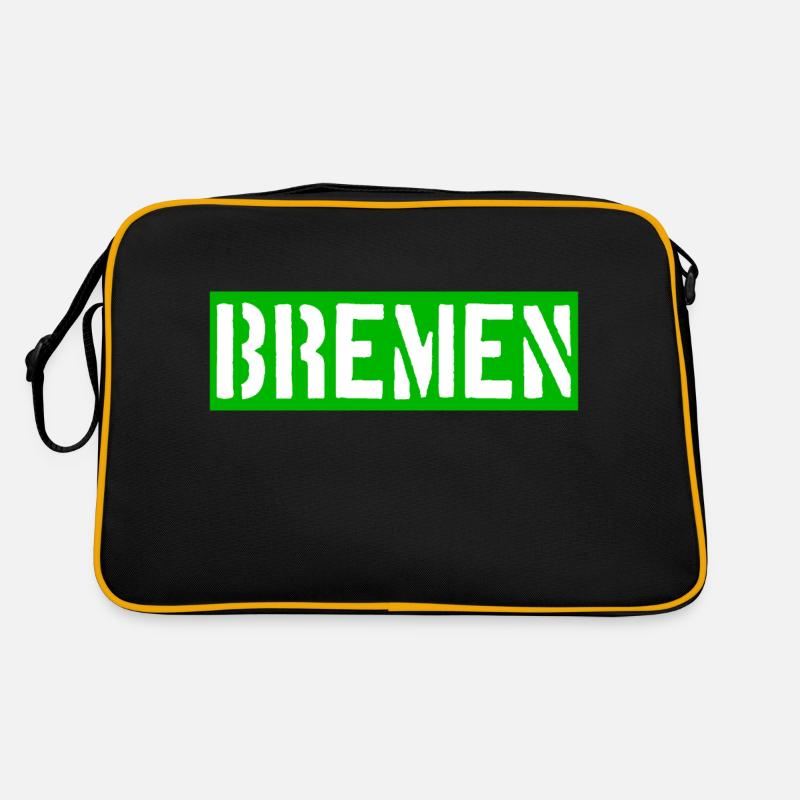 Bremen - Weser - Werder - Hansestadt - Retro Tasche - Schwarz/Gold