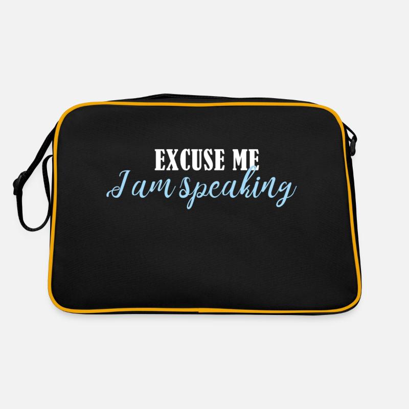 excuse me im speaking - Retro Bag - black/gold