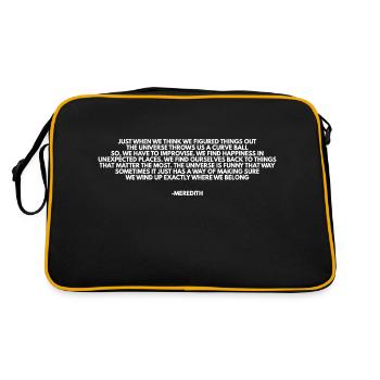 greysanatomy Meredith quote - Retro Bag - black/gold - Back