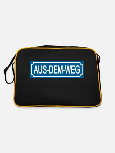 Aus-dem-Weg - Humor-Satire-Lustige Sprüche - Retro Tasche - Schwarz/Gold - Hinten