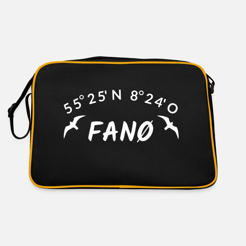 Fanø Fanö Dänemark Urlaub Idee - Retro Tasche - Schwarz/Gold