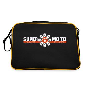 SUPER MOTO Monkey Circle red - Retro Bag - black/gold - Back