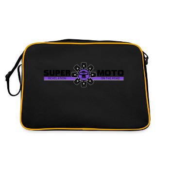 SUPER MOTO Monkey Circle purple - Retro Bag - black/gold - Back