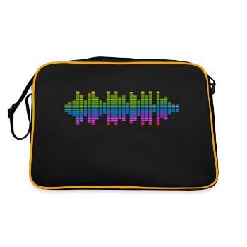 Ondes sonores Music Wave Vintage Retro DJ Heart Disc - Sac Retro - noir/or - Dos