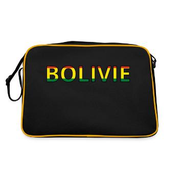 Drapeau Bolivie - Sac Retro - noir/or - Dos