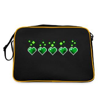 Coeur poison vert rétro jeuvidéo pixel - Sac Retro - noir/or - Dos