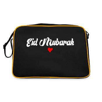 Islam Eid Mubarak - Retro Tasche - Schwarz/Gold - Hinten