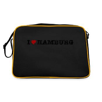 ilove_hamburg_quer - Retro Bag - black/gold - Back