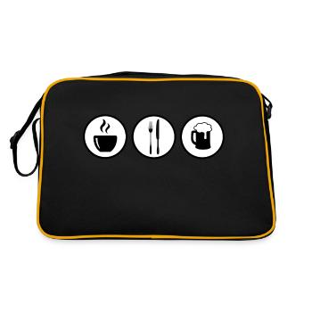 Café Restaurtants Bar Pub | Logo Food Drink - Retro Bag - black/gold - Back