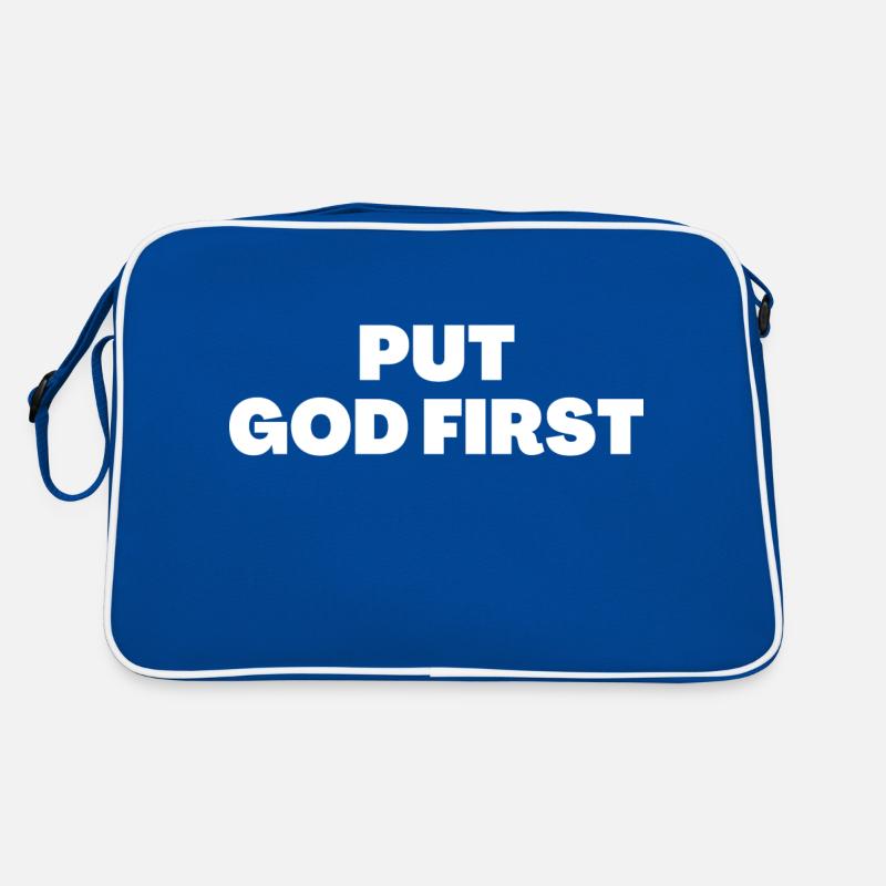 Put God First - Christian Quotes Retro Bag