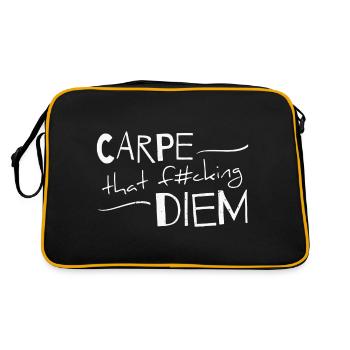 Carpe That F#cking Diem Inspiration Motivation - Retro Bag - black/gold - Back