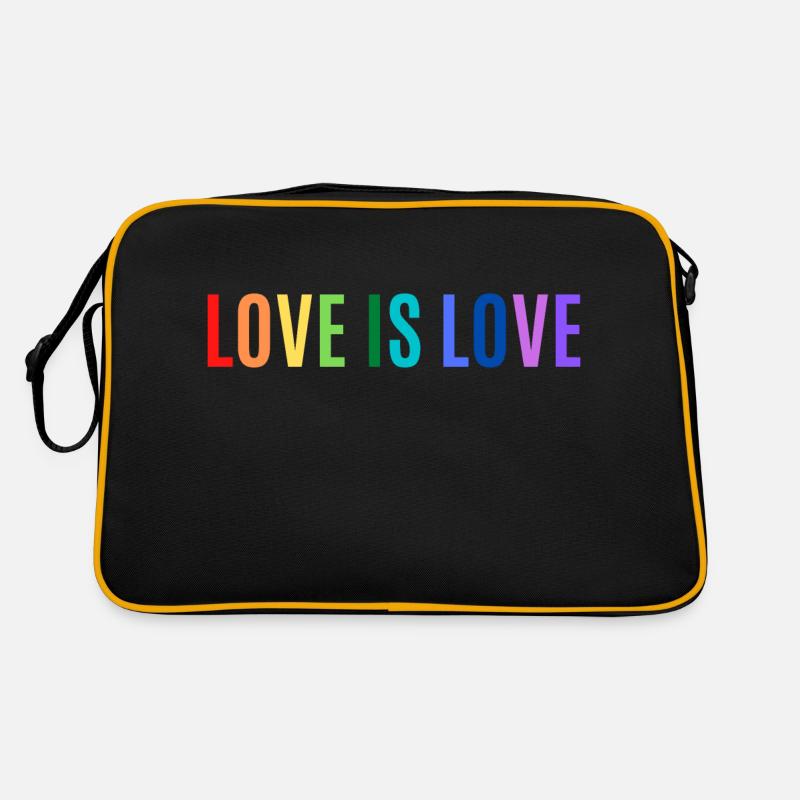 LOVE IS LOVE - Retro Tasche - Schwarz/Gold