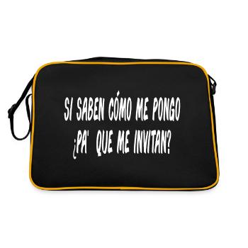 Wenn du weißt, wie ich stehe, warum laden sie mich ein? - Retro Tasche - Schwarz/Gold - Hinten