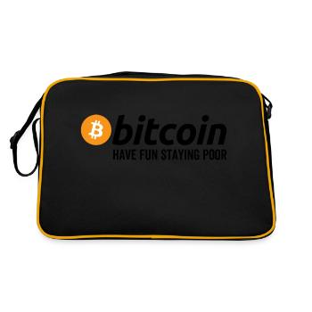 Bitcoin s’amusent à rester pauvre - Sac Retro - noir/or - Dos
