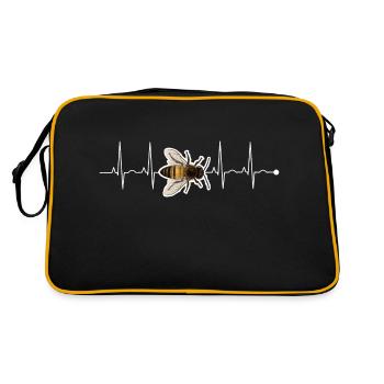 Heartbeat Bee Beekeeper Honey Bees Whisperer - Retro Tasche - Schwarz/Gold - Hinten