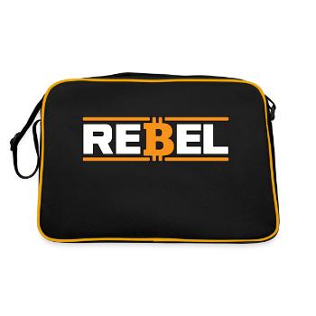 Déclaration de Bitcoin Rebel pour le dicton de Pleb - Sac Retro - noir/or - Dos