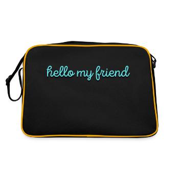 hello my friend - Retro Tasche - Schwarz/Gold - Hinten