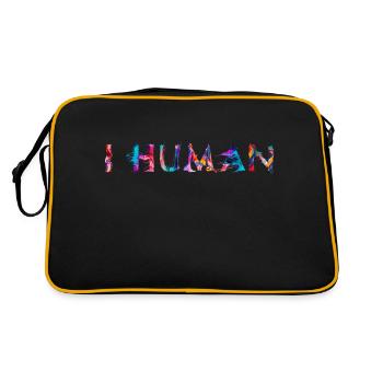 I HUMAN – Colourful statement for humanity - Retro Bag - black/gold - Back
