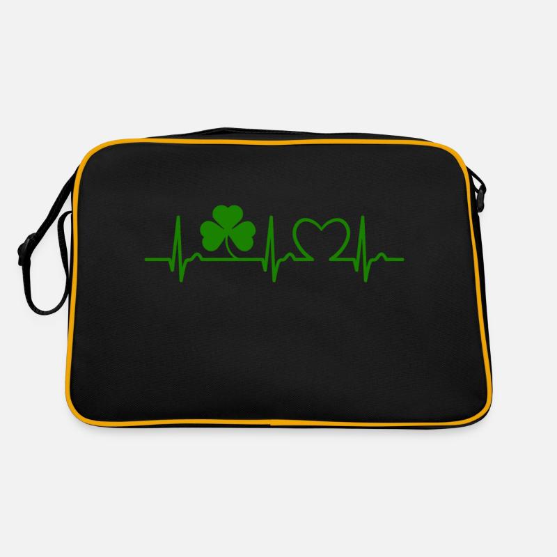 St Patrick’s Day - Courbe du cœur - Trèfle Sac Retro
