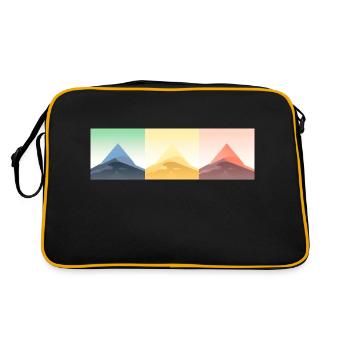 Mountain Landscape Geometric Art - Retro Bag - black/gold - Back