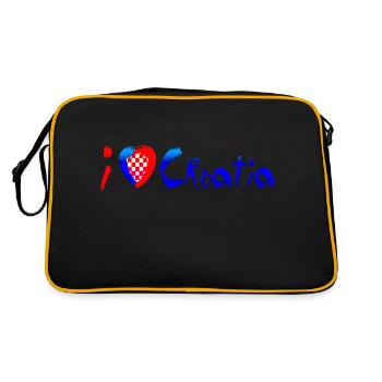 Croatie hrvatska croatie hrv voyage europe zagreb - Sac Retro - noir/or - Dos