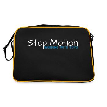 Stop Motion Animation Shirt Geschenk - Retro Tasche - Schwarz/Gold - Hinten