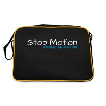 Stop Motion Animation Shirt Geschenk - Retro Tasche - Schwarz/Gold - Hinten