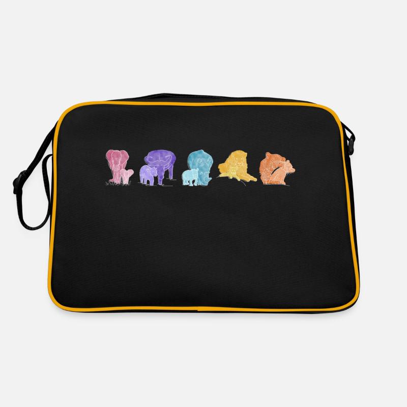 Boho Line Art Design, Serie „Big 5“ Retro Tasche