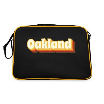 Oakland Retro Vintage Text - Retro Bag - black/gold - Back