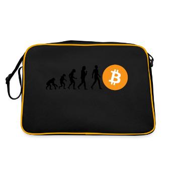 Krypto Evolution of BTC Bitcoin - Retro Tasche - Schwarz/Gold - Hinten