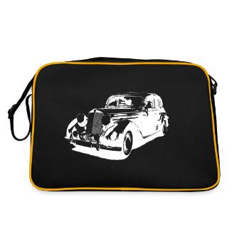 Oldtimer - Retro Tasche - Schwarz/Gold - Hinten
