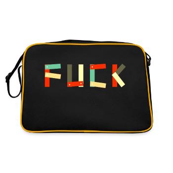 Texte Fuck - Sac Retro - noir/or - Dos