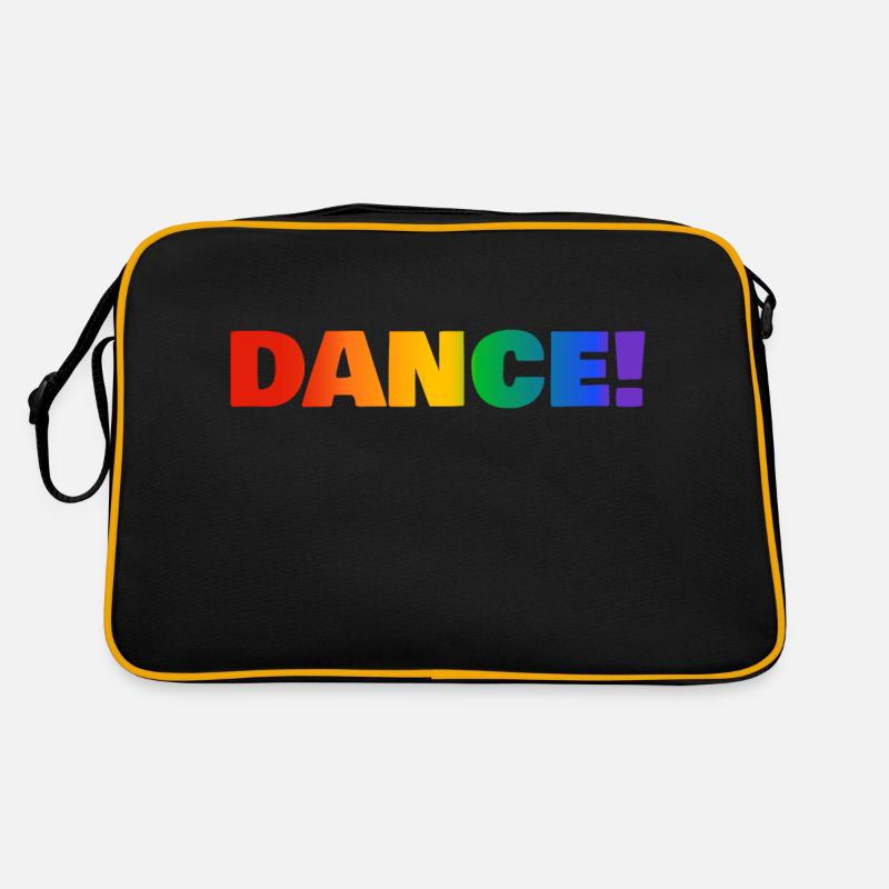 DANCE Regenbogentext Retro Tasche